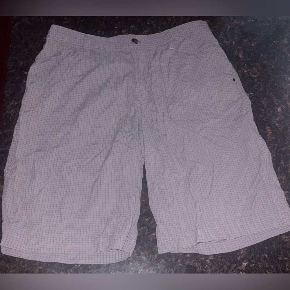 Lululemon Shorts Mens Gray Plaid Grid Golf Chino Flat Front Stretch 32 Golf